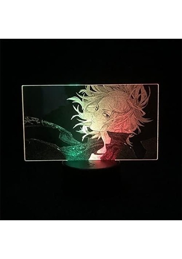 Goldenqian Tokyo Revengen Anime 3d Gece Lambası Boy Için 16 Renk Kız Odası Dekor Illusion Led Lamba Usb Manga Mikey Şekil Uygun Çocuklar Fanlar Noel Hediyeleri Vje4ım Siyah