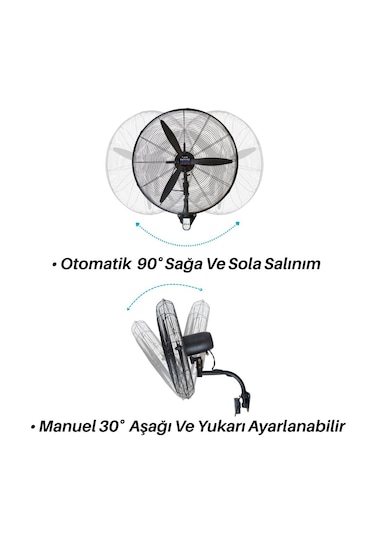 Efe Radyant Sanayi Tipi Vantilatör Uzaktan Kumandalı 75 Cm 30 İnç