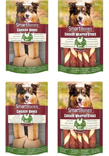 Smartbones Tavuklu Medium Kemik 2 Li + Tavuk Sargılı Stick 5 Li Karma Paket 4 Lü