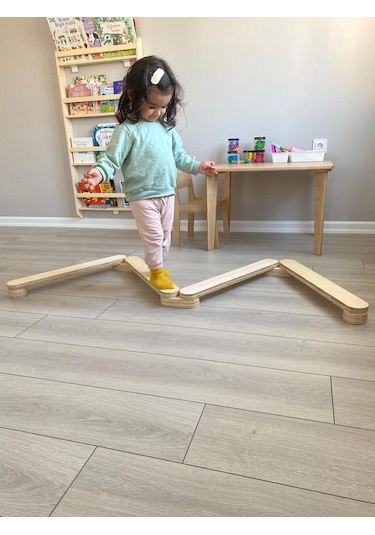 montessori denge yolu - portatif ahşap denge yolu