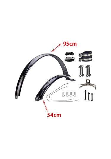 Suntek Dağ Bisikleti Çamurluklar 24 Siyah-braket-ve-kelepçe Siyah