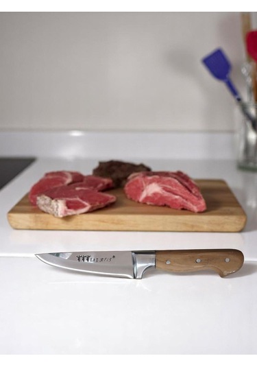 Lazreis Kurban Bıçağı No1, El Yapımı Paslanmaz Çelik Bıçak 14cm Ahşap