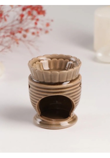 Simalend Aroma Lambası Seramik Çiçeklenme Koyu Gri 397519761