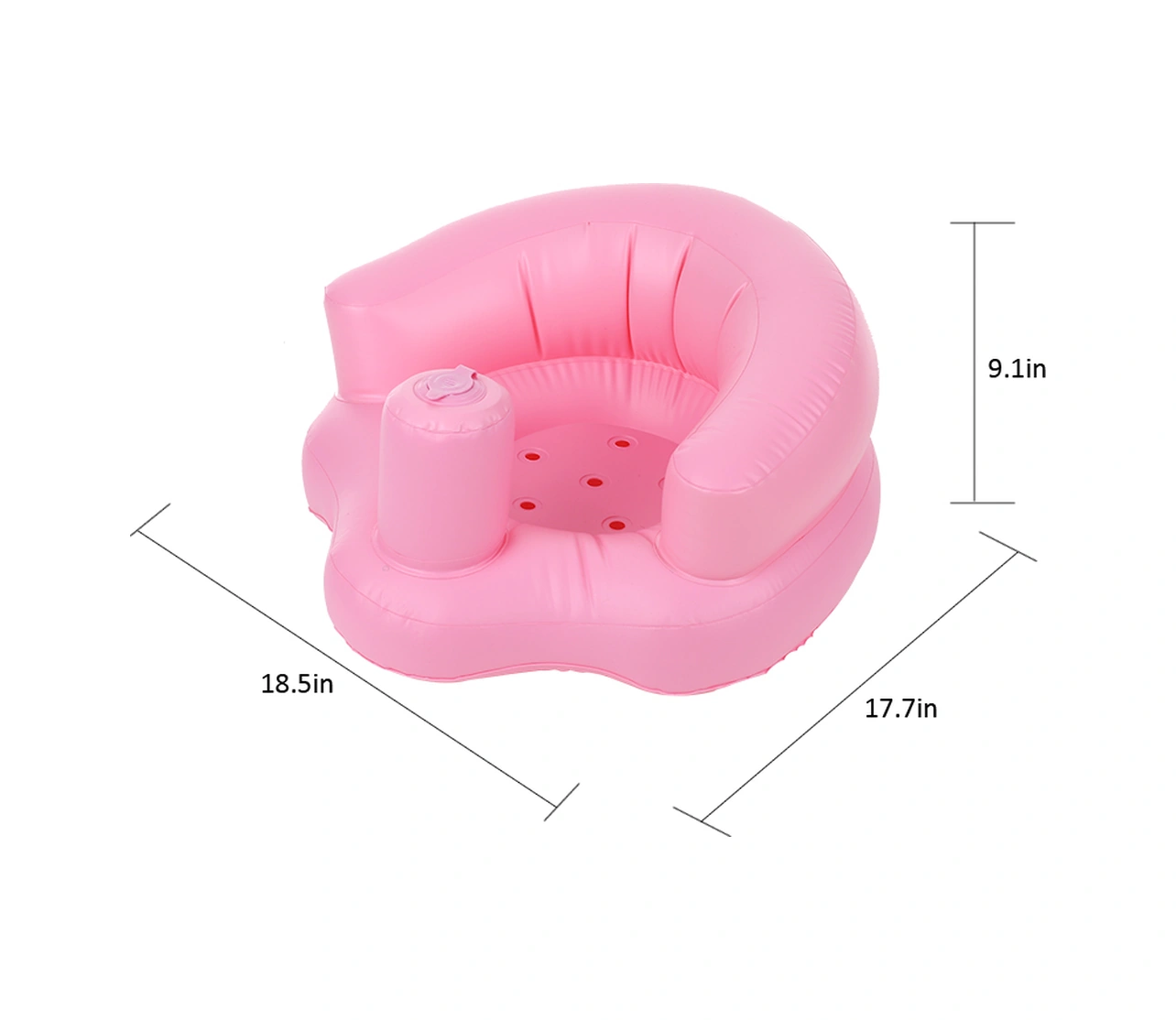 Padalink Pvc Bebek Oturma Eğitimi Koltuğu - Ev, Plaj, Banyo Kullanıma Uygun - Ergonomik, Kolay Şişirilebilir, Taşınabilir - Pembe 5 Ay-2 Yaş