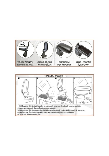 Renault Megane 2 Araca Özel Kol Dayama Kolçak Siyah 2003-2011 Arası Modellere Uyumlu Niken