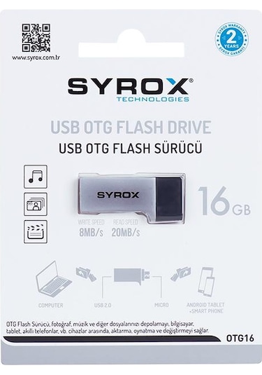 Syrox SYX-OTG16 16 GB USB 2.0 OTG Micro Flash Bellek