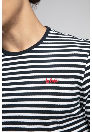 Lee Cooper Skyler Erkek %100 Pamuk O Yaka T-shirt Lacivert-21633 Lacivert