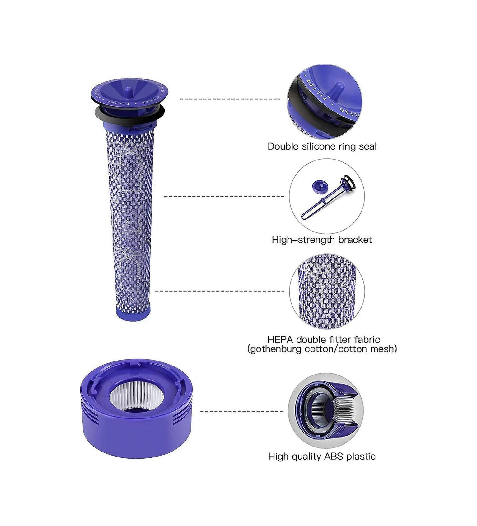 İçin Filtre, V8 V7 İçin Yedek Filtre, V6 V7 V8 İçin 2 Adet Ön Filtre, V7 V8 İçin 2 Adet Son Filtre Temizlik Br'li