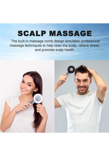 Xurunkeji Mod Elektrikli Masaj Tarağı Taşınabilir Kızılötesi Terapi Tarağı Başlardaki Saç Folikülleri Esans Yağı Aplikatörü, Gri