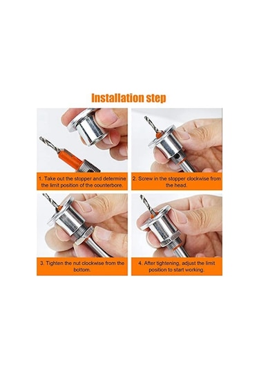 Wealthglow Derinlik Stoplu 2 Paket 8mm Metal Havşa, Ağaç Işleme, Plastik, Delme Için Metal Delme Ahşap Matkap Uçları Uçlar Yok D62sno