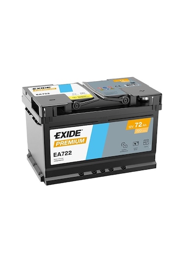 Exıde Ea722 12v 72ah 720a Premium Akü Ford-opel Alçak Tip Üretim Tarihi:2025