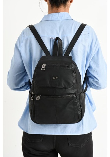 Y.s.deri Kadın Sırt Çantası Günlük Kullanım İçin İdeal Çok Cepli Suni Deri Bayan Çantası 30 25 Cm 001
