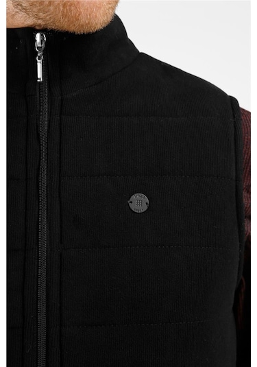 İmza Siyah Dik Yaka Fermuarlı Casual Slim Fit Kapitone Yelek 1009255103 Siyah