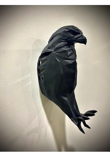 Kartal 3d Baskı Ile Üretilmiş Dekoratif Gece Lambası/aplik Siyah