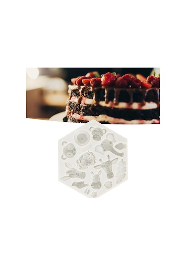 Kangvka Orman Hayvan Figürlü Silikon Kalıp Yemek Dereceli Isı Dayanıklı Kolay Çıkarma Pasta, Çikolata, Tatlı İçin Diğer