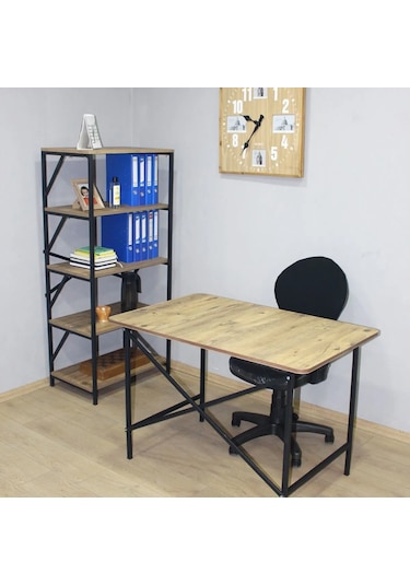 Çok Amaçlı Kitaplık Çalışma Masası ve Ofis Koltuğu Seti