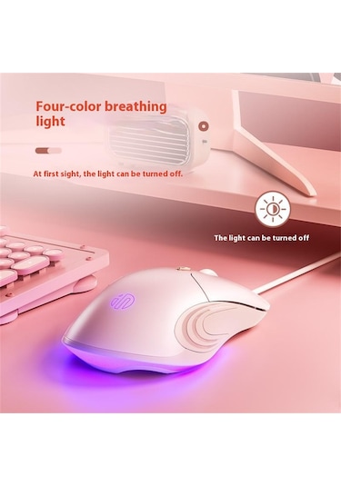 Inphıc B8 Usb Kablolu Fare Kızlar Kadınlar İçin 7200 Dpı 6 Anahtar Dilsiz Oyun Fare Dizüstü Bilgisayar İçin
