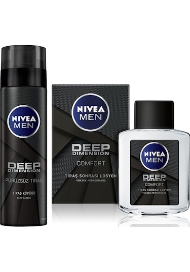 Nivea Men Deep Dimension Pürüzsüz Tıraş Köpüğü 200 ML + Comfort Tıraş Sonrası Losyon 100 ML