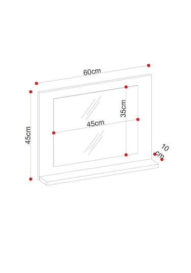 Yakut Stil 60x45 Atlantik Çam Raflı Banyo Aynası Kahverengi