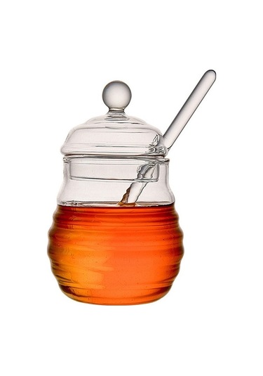 Pazly Şeffaf Kapaklı Büyük Bal Kavanozu - Dayanıklı Cam Saklama Kabı Pratik Ev Kullanımı İçin Mükemmel Şeffaf