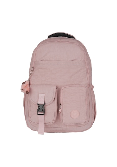 Relaxion Suya Dayanıklı Klinkır Kumaş 9 Bölmeli Geniş Hacimli Okul Günlük Spor Seyahat Sırt Çantası Pudra