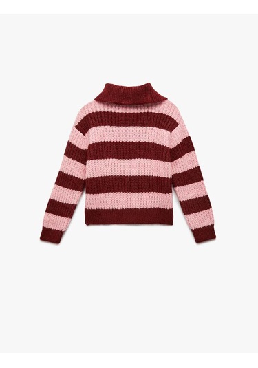 Koton Çizgili Pembe Kız Çocuk Kazak 6wkg90046ht Pembe