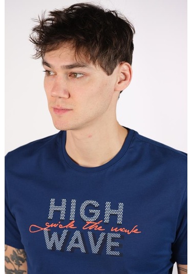 Arma Erkek Büyük Beden Bisiklet Yaka Tişört Y22374868301 İndigo