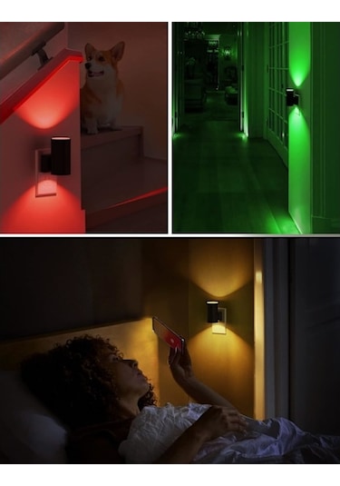 Duvar Prizi İçin Gece Lambası, Lohas Renk Değiştiren Rgb Gece Lambası, Alacakaranlık Sensörlü, Koridor Yatak Odası Çocuk Odası, 2'li Paket Çok Renkli