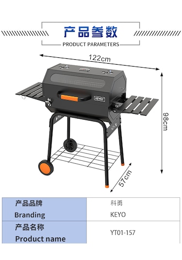 Keyo 157 Kömürlü Mangal Siyah