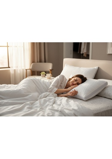 Spacer Line Klimalı Kapitone Yastık Beyaz 50x70 Otel Konfor Yastığı Beyaz