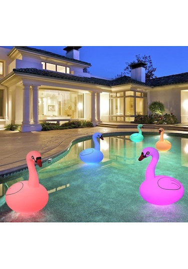 Greentech Güneş Enerjili Renk Değiştiren Led’li Şişme Kuğu / GT-SL24