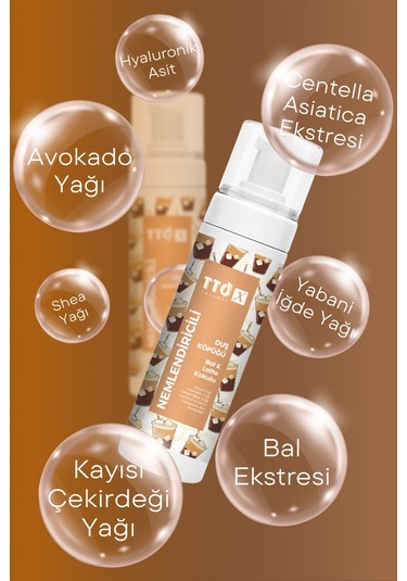 Tto -X Nemlendiricili Duş Köpüğü Bal&Latte Kokulu 200Ml