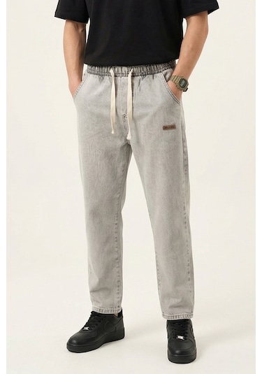 Erkek Rahat Kesim Baggy Jean Pantolon 30073 - Taş