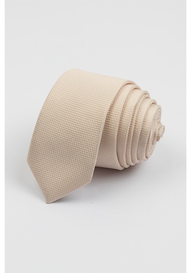 Tudors İnce Kendinden Desenli Erkek Kravat - Kahverengi (298390605) Kahverengi