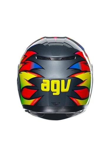 Agv K3 MPLK Bırdy 2.0 Gri Sarı Kırmızı  Motosiklet Kaskı.