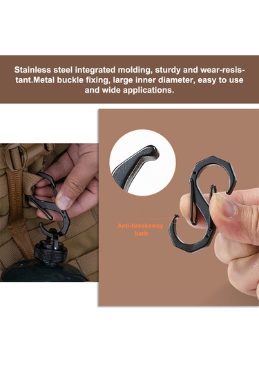 Yifomall Kamp Ve Doğa Etkinlikleri İçin Çift Paket S Tipi Çelik Kanca - Hafif Ve Çok Amaçlı Çantalar İçin Güvenli Asma Aracı