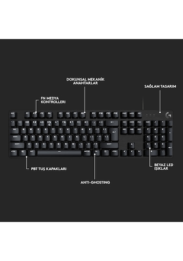 Logitech G413 SE Aydınlatmalı Tam Boyutlu Türkçe Q Tactile Switch Mekanik Oyuncu Klavye