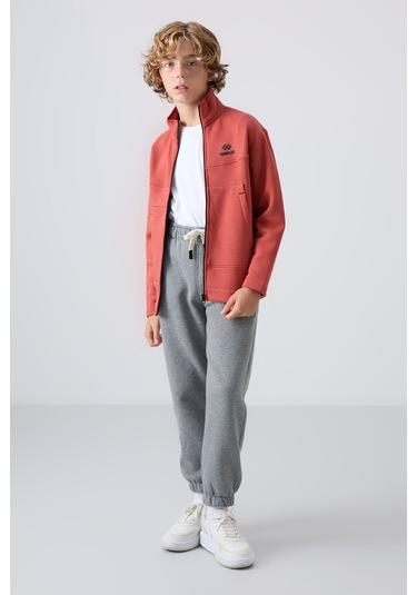 Tommy Life Kiremit Pamuklu Kalın İçi Tüylü Yumuşak Dokulu Standart Fit Nakışlı Erkek Çocuk Sweatshirt - 11245 Kiremit