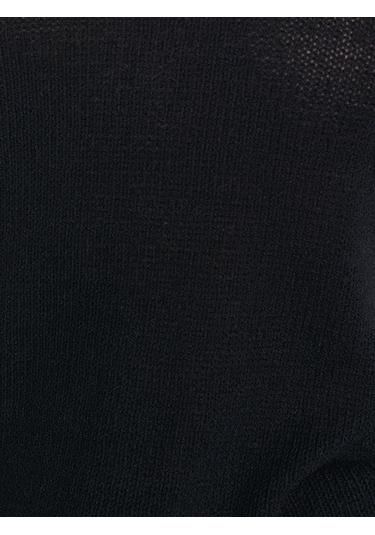 Dilvin 10706 Oval Yaka Yumuşak Dokulu Triko Kazak Siyah