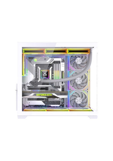 Alpha Neon 7x Argb Fan Kumanda Ve Kontrolcü Atx Boş Bilgisayar Kasası Beyaz