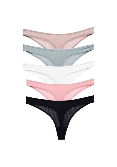 Vanilya Secret Pamuk String 5'li Paket Çok Renkli