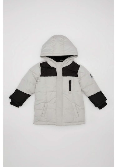 Defacto Erkek Bebek Su İtici Ribana Kollu Kapüşonlu Mont C7760A524WNGR503 Gri Defacto Erkek Bebek Su İtici Ribana Kollu Kapüşonlu Mont C7760A524WNGR503 Gri