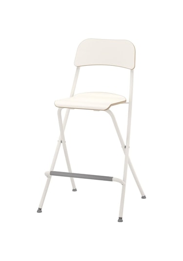 Bar Sandalyesi, Siyah - Beyaz, 63 Cm, Katlanabilir Franklın Beyaz
