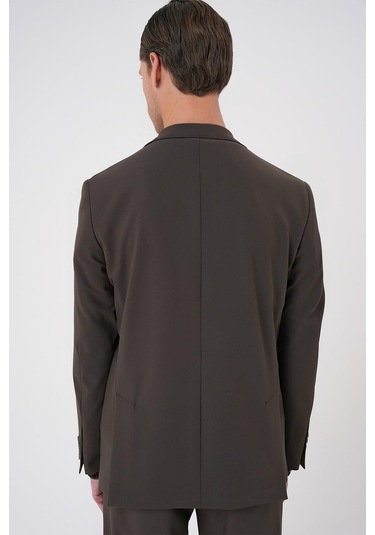 Comfort Fit Mono Yaka Torba Cep Casual Toprak Ceket C 707 Toprak