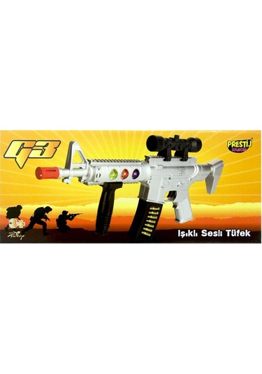 Prestij Oyuncak Pilli Işıklı Sesli Oyuncak Tüfek Işıklı Tabanca