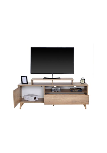 Retro Wide Kapaklı Çekmeceli Tv Sehpası - Tori