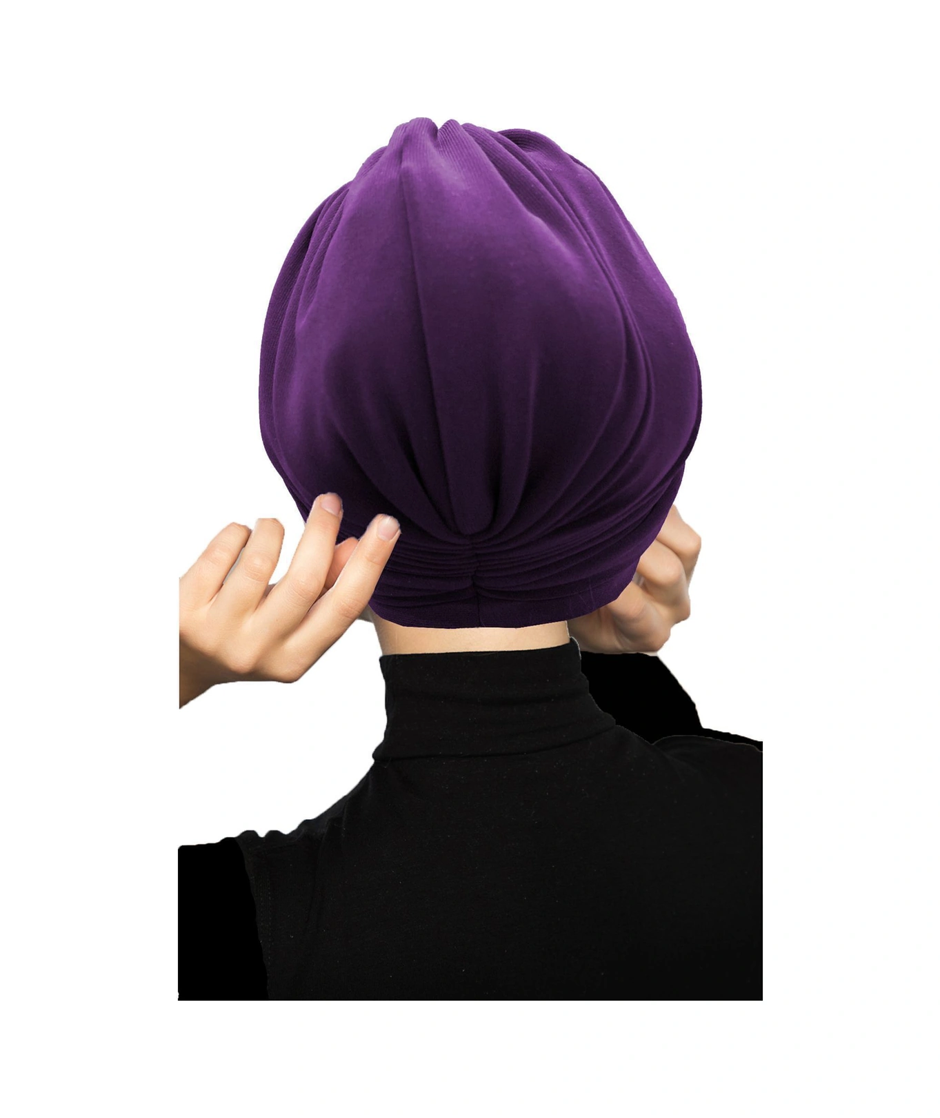 Çift Katlı Astarlı Mor Hazır Türban Tesettür Dış Ve Havuz Bonesi Mor