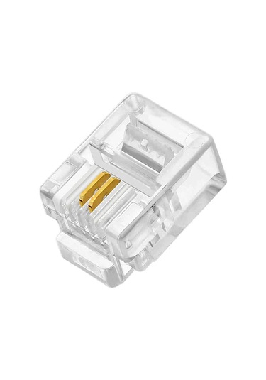 100 Adet Rj 11 2Pin Jak 6P2C Telefon Kablosu Için Konnektör Cat3