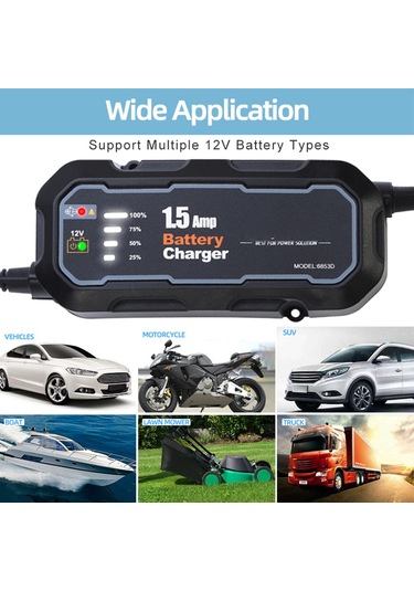 Padalink "12v 1500ma Otomatik Motosiklet Ve Araç Şarj Cihazı - Su Geçirmez, 30ah'a Kadar"