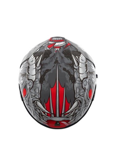 Icon Airform Krayola Kreep Mıps Kapalı Motosiklet Kaskı Siyah Gri Kırmızı